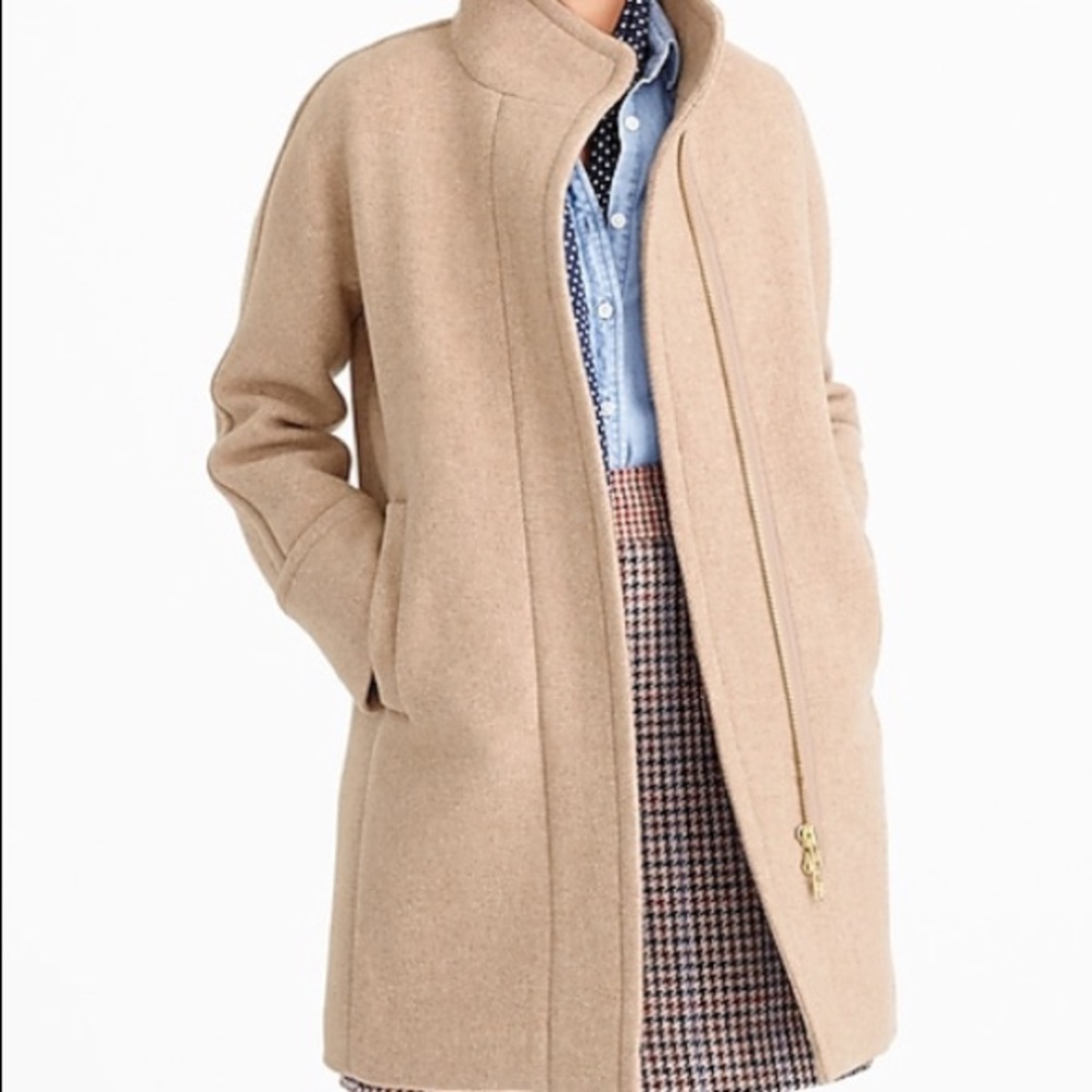 J. Crew Stadium Cloth Cocoon Coat in Camel